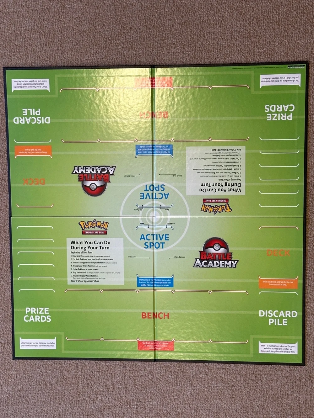 Folding Pokemon Trading Card Game Battle Academy Playboard